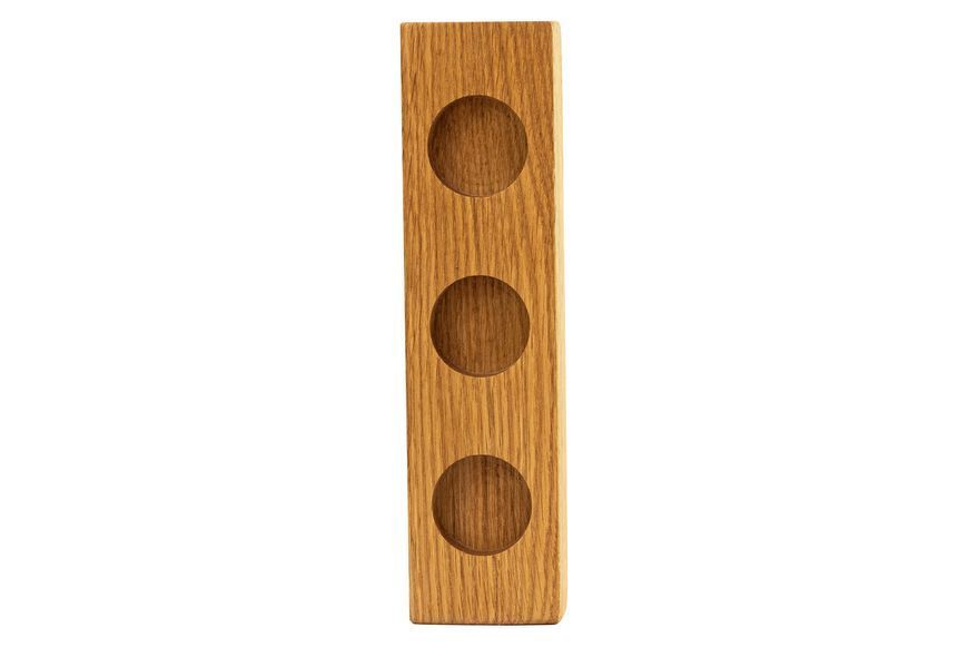 Подсвечник деревянный Лофт 3 чайные свечи Woodbest А-9139 фото