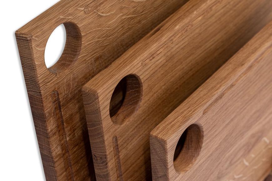 Набор кухонных деревянных разделочных досок Woodbest на подставке, 3 предмета А-1033 фото
