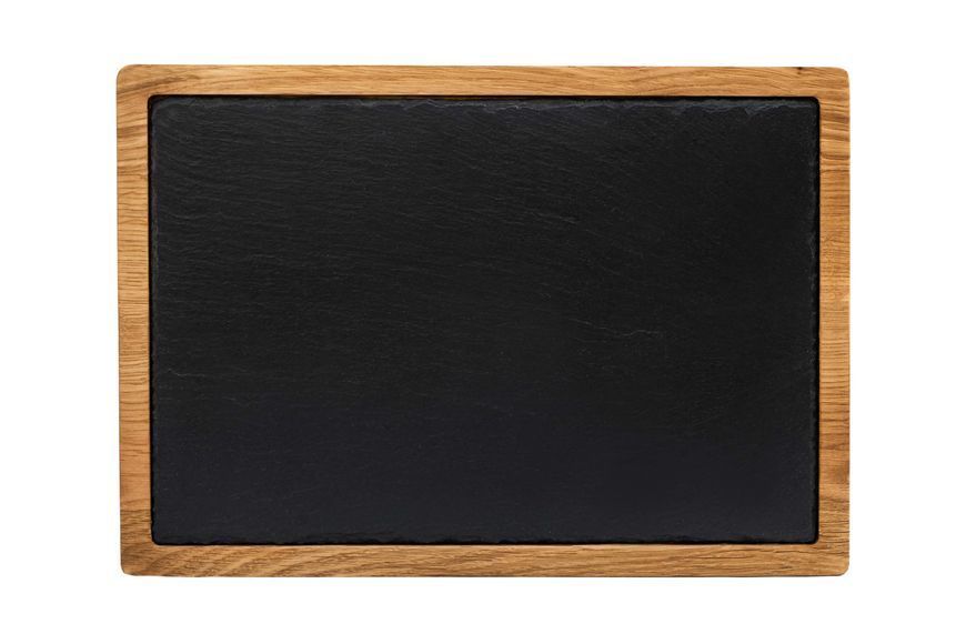 Прямокутна дошка для сервіровки Woodbest зі сланцевою пластиною, 33х23см А-9146 фото