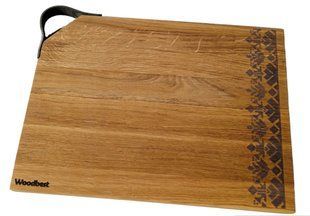 Дерев'яна кухонна обробна дошка Woodbest 40х30 см з принтом А-1309 фото