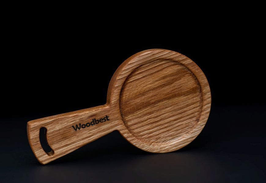 Деревянная сервировочная доска Woodbest, D12 с углублением А-9018 фото