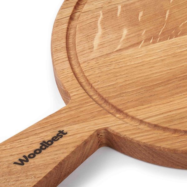Деревянная сервировочная доска Woodbest, D20 с канавкой А-9019 фото