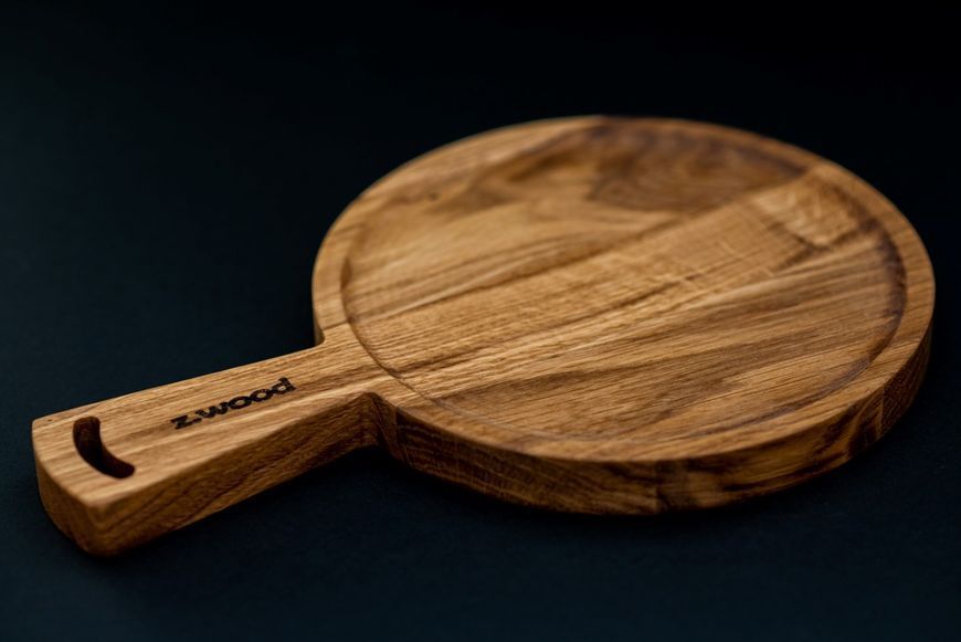 Дерев'яна дошка для сервірування Woodbest, D20 з поглибленням А-9028 фото