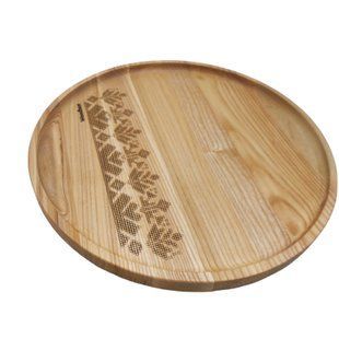 Дерев'яний піднос на ніжках Woodbest 40 см. з принтом "Вишиванка" А-01207 фото